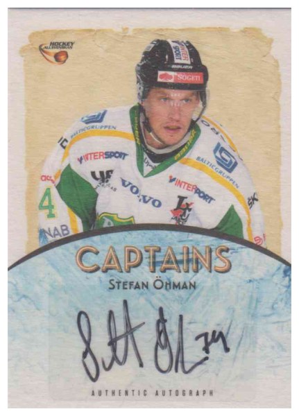 Captains Autograph Cards 2015-16 HockeyAllsvenskan NNO Stefan Öhman XX/25
