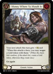 HVY237 - Money Where Ya Mouth Is BLUE - Rainbow Foil - Common