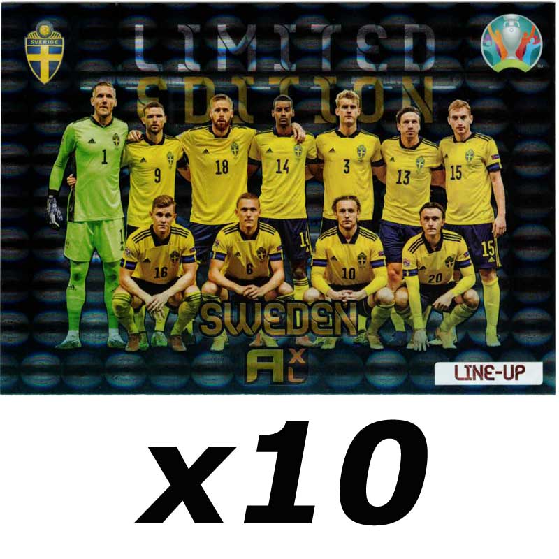 10 x XXL Adrenalyn Euro 2021 (Kick Off) - Line Up Sweden - XXL Limited Edition (Large cards)