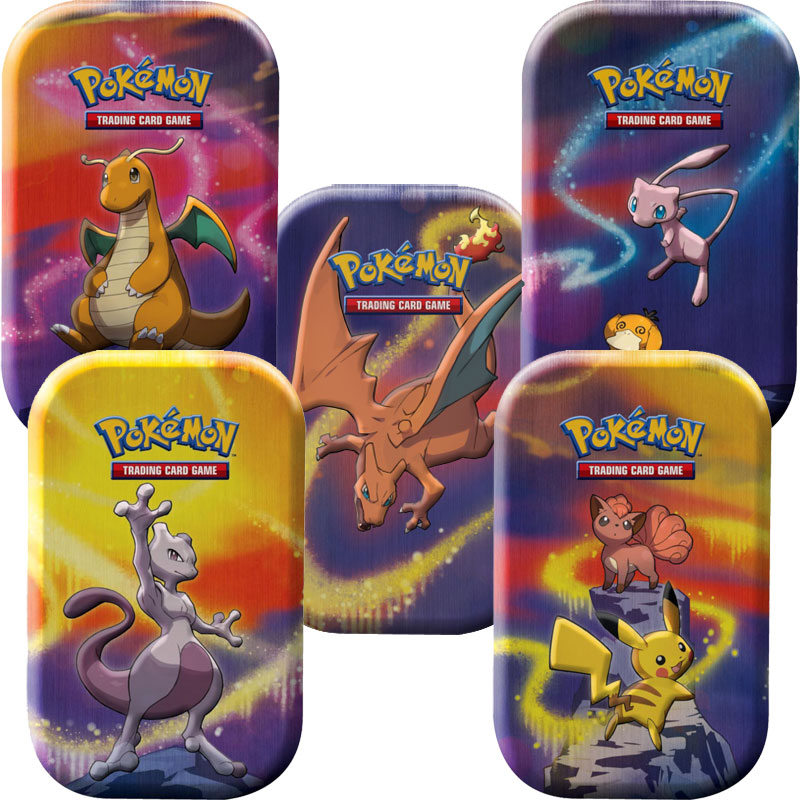 Pokémon, Kanto Power Mini Tin x 5 (Mewtwo, Charizard, Dragonite, Mew & Pikachu) [2025 reprint]