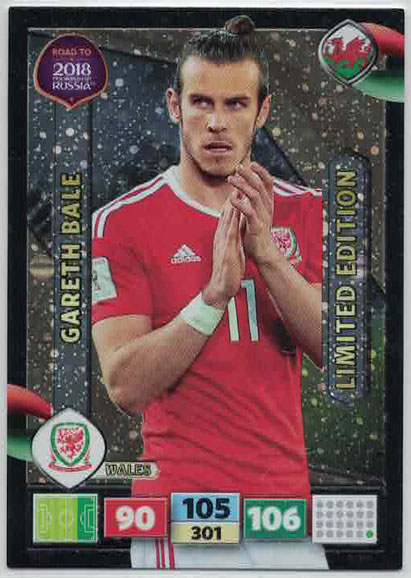 XXL Gareth Bale - Wales, Limited Edition, Panini Road To World Cup Russia 2018 (Stort kort)