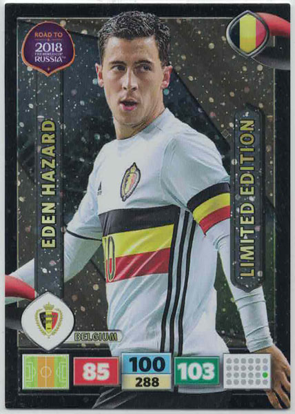 XXL Eden Hazard - Belgium, Limited Edition, Panini Road To World Cup Russia 2018 (Stort kort)