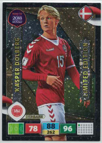 Kasper Dolberg - Denmark, Limited Edition, Panini Road To World Cup Russia 2018