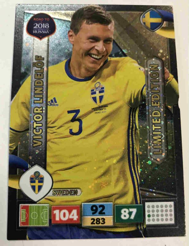 Victor Lindelöf / Lindelof - Sweden, Limited Edition, Panini Road To World Cup Russia 2018