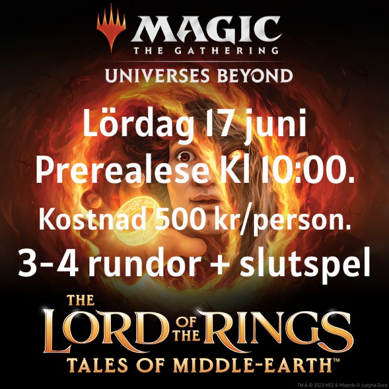 The Lord of the Rings: Tales of Middle-Earth Prerealese LÖRDAG 17:e JUNI. Kl 10:00.