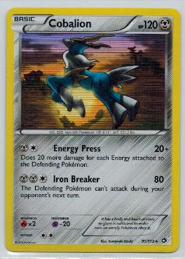 Pokemon, Legendary Treasures, Cobalion - 91/113 - Holo Rare