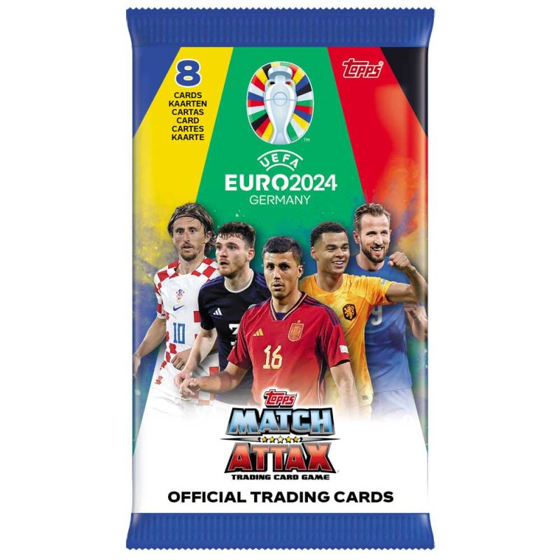 1 Paket (8 kort) - 2024 Topps EURO Match Attax Trading Cards