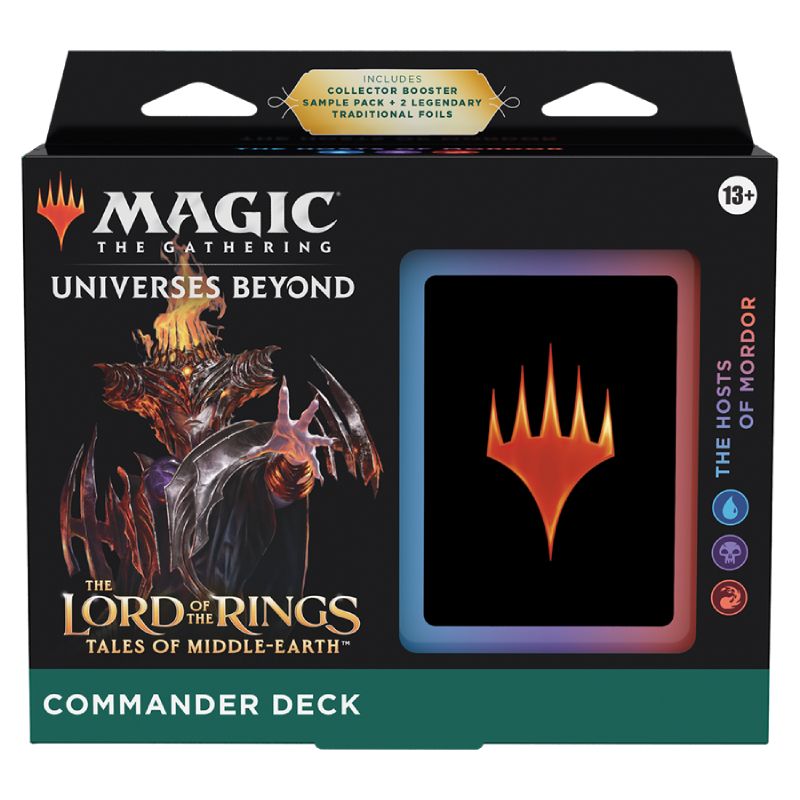 FÖRKÖP [Early Sales]: Magic, The Lord of the Rings: Tales of Middle-earth, Commander Deck: The Hosts of Mordor (Blue/Black/Red)  (16:e juni 2023)