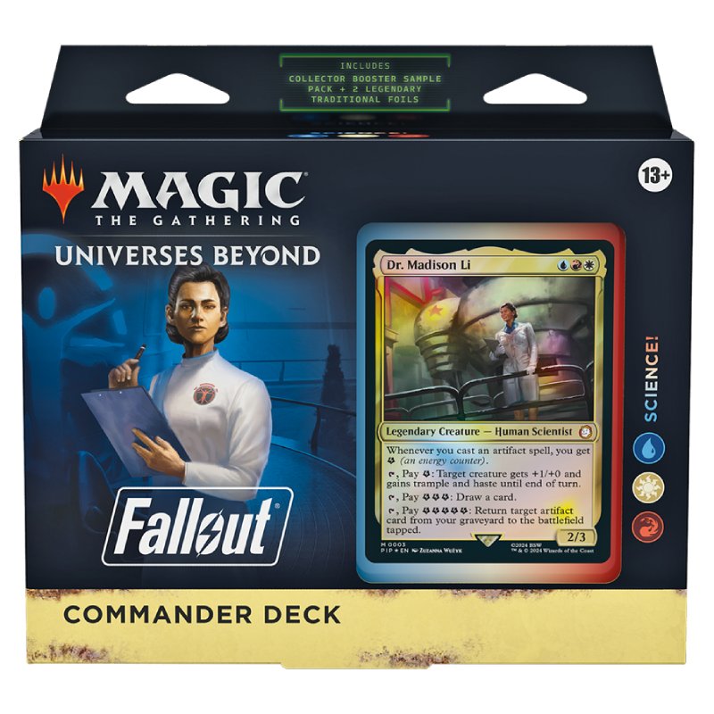 Magic, Universes Beyond: Fallout, Commander Deck: The Science! (Blue/White/Red)