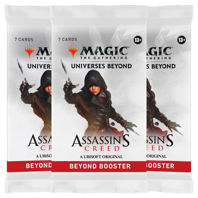 FÖRKÖP: Magic, Universes Beyond: Assassin’s Creed, 3 Beyond Booster (Preliminär release 5:e juli 2024)