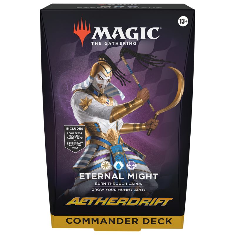 FÖRKÖP [Early Sales]: Magic, Aetherdrift, Commander Deck: Eternal Might [White/Blue/Black] (Preliminär release 7:e februari 2025)