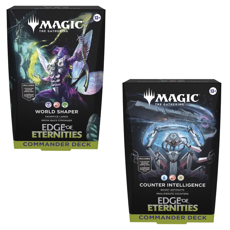 Magic, Edge of Eternities, Commander Deck x 2 (Counter Intelligence + World Shaper)