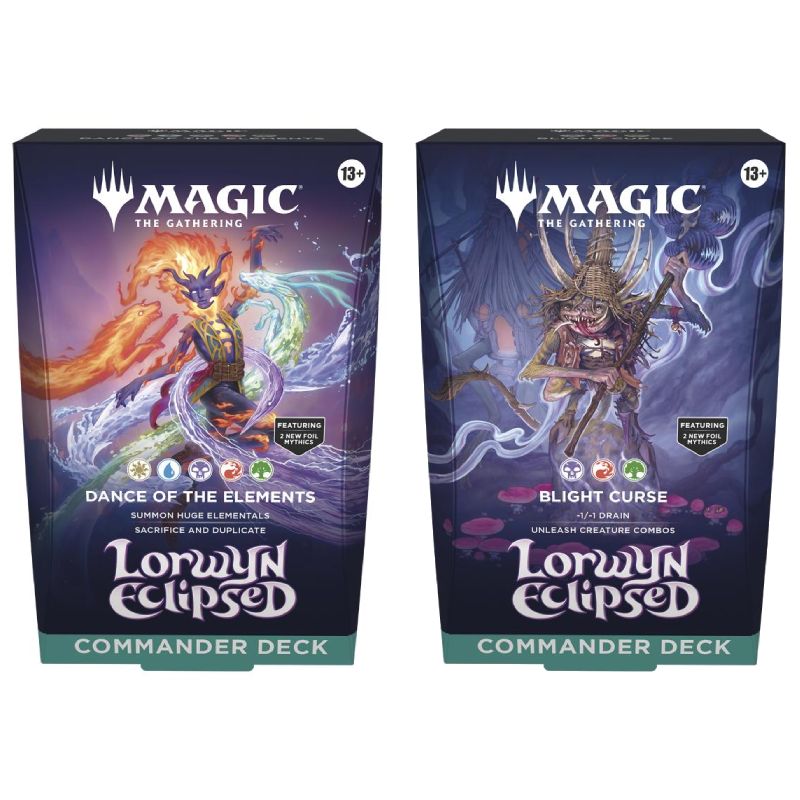 FÖRKÖP: Magic, Lorwyn Eclipsed, Commander Deck x 2 [Blight Curse + Dance of the Elements] (Preliminär release: Läs beskrivning)