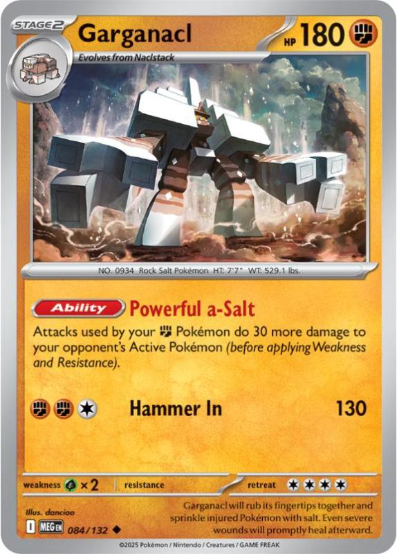 ME01 - Mega Evolutions - 084/132 - Garganacl - Uncommon