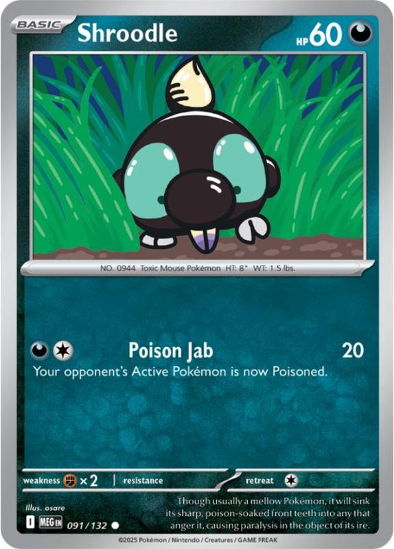 ME01 - Mega Evolutions - 091/132 - Shroodle - Common