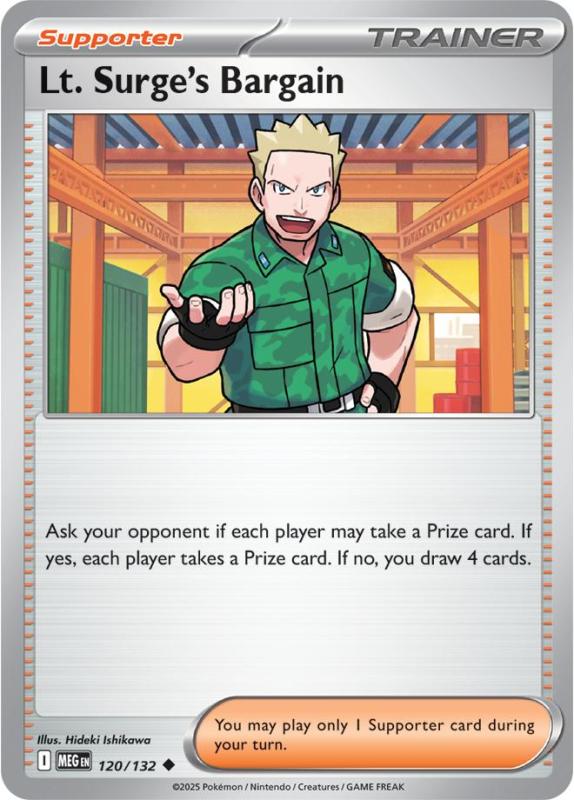 ME01 - Mega Evolutions - 120/132 - Lt. Surge’s Bargain - Uncommon