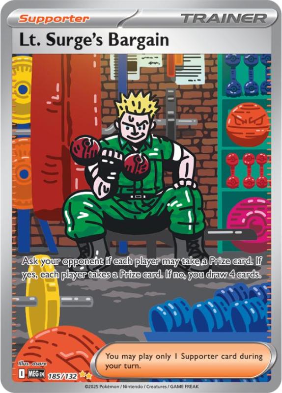 ME01 - Mega Evolutions - 185/132 - Lt. Surge’s Bargain - Special Illustration Rare