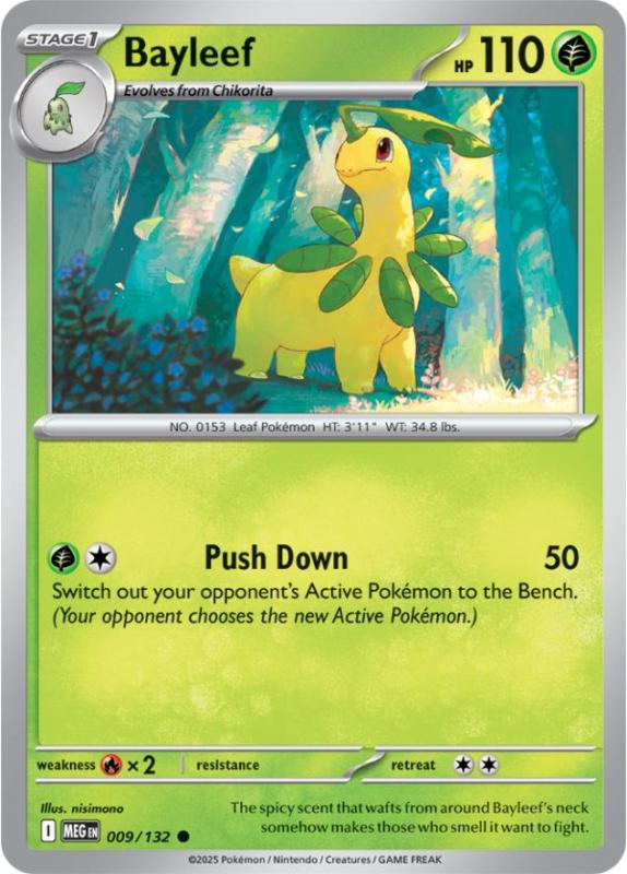 ME01 - Mega Evolutions - 009/132 - Bayleef - Common Reverse