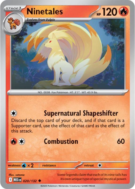 ME01 - Mega Evolutions - 020/132 - Ninetales - Uncommon Reverse