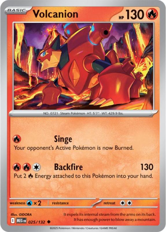 ME01 - Mega Evolutions - 025/132 - Volcanion - Uncommon Reverse