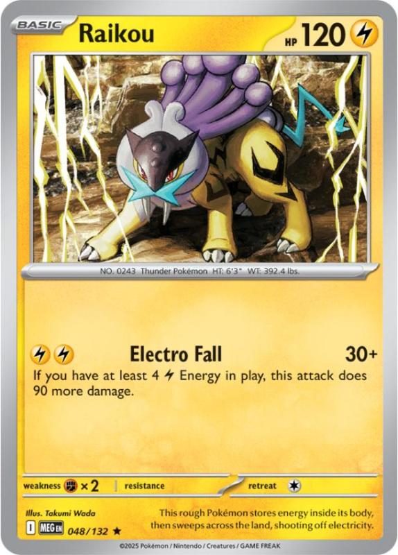 ME01 - Mega Evolutions - 048/132 - Raikou - Rare Reverse