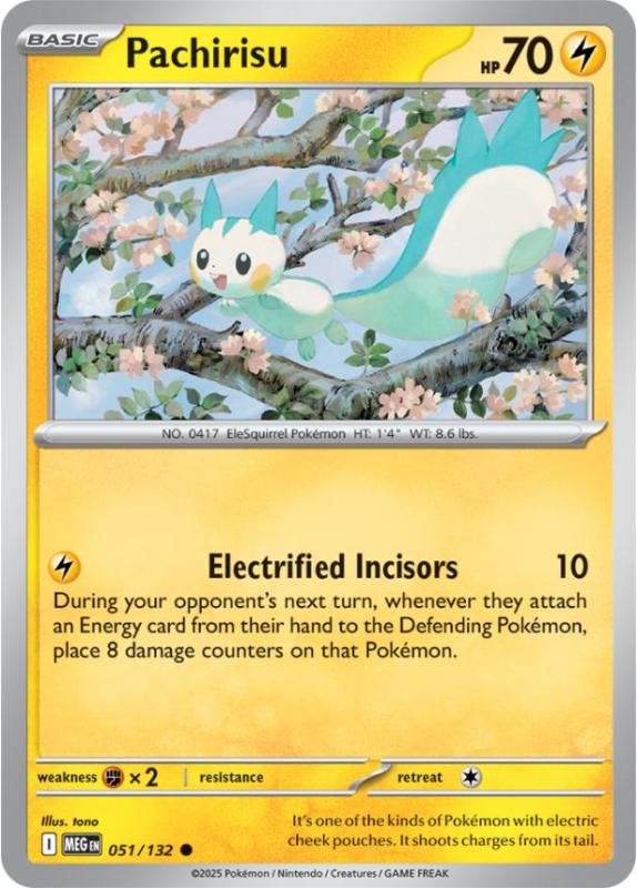 ME01 - Mega Evolutions - 051/132 - Pachirisu - Common Reverse