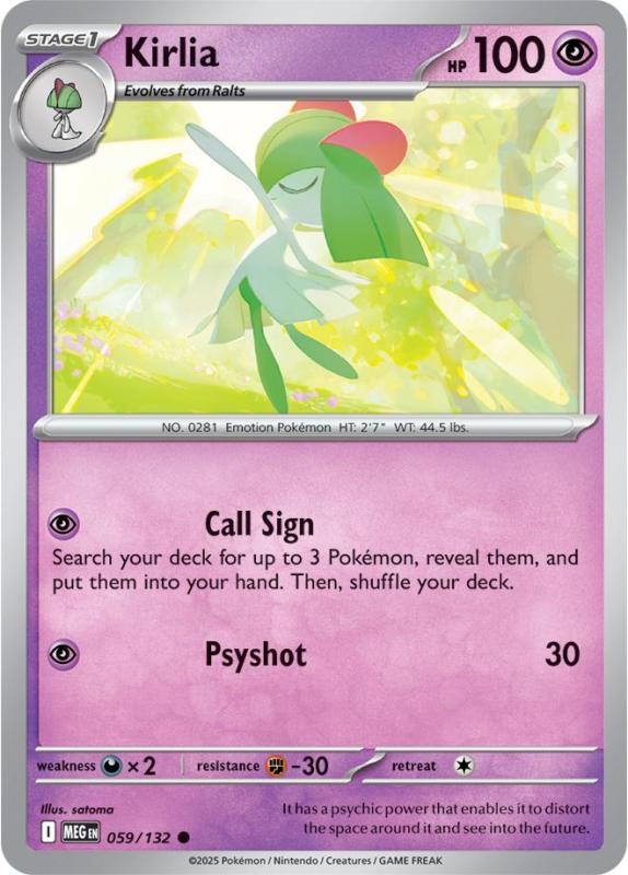 ME01 - Mega Evolutions - 059/132 - Kirlia - Common Reverse