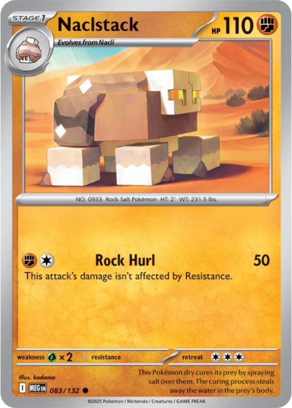 ME01 - Mega Evolutions - 083/132 - Naclstack - Common Reverse