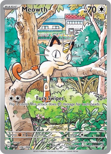 ME02 - Phantasmal Flames - 106/094 - Meowth - Illustration Rare