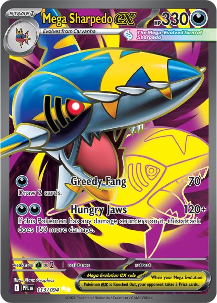 ME02 - Phantasmal Flames - 113/094 - Mega Sharpedo ex - Special Illustration Rare