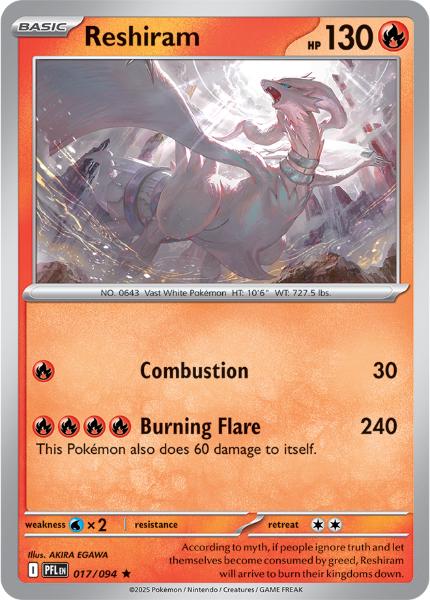 ME02 - Phantasmal Flames - 017/094 - Reshiram - Rare Reverse