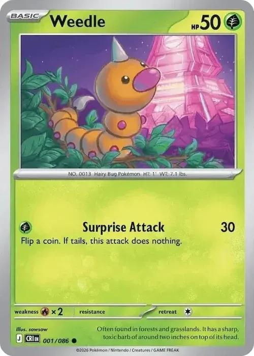 ME04 - Chaos Rising - 001/086 - Weedle - Common