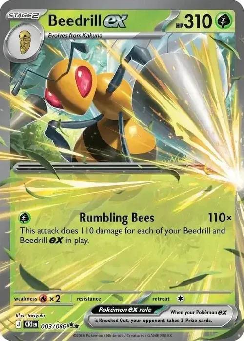 ME04 - Chaos Rising - 003/086 - Beedrill ex - Double Rare