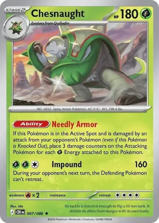 ME04 - Chaos Rising - 007/086 - Chesnaught - Rare Holo