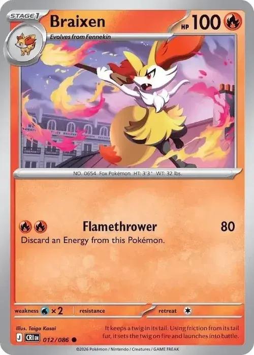 ME04 - Chaos Rising - 012/086 - Braixen - Common