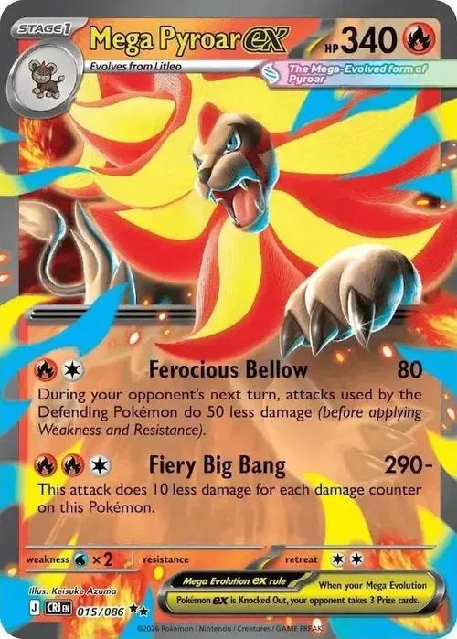 ME04 - Chaos Rising - 015/086 - Mega Pyroar ex - Double Rare