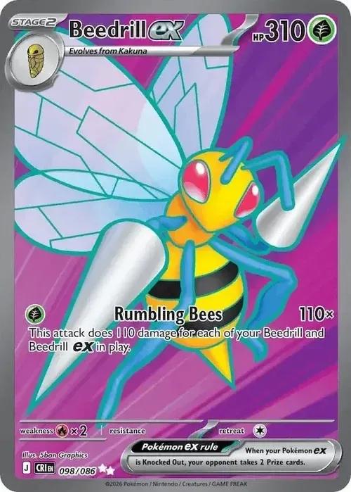 ME04 - Chaos Rising - 098/086 - Beedrill ex - Ultra Rare