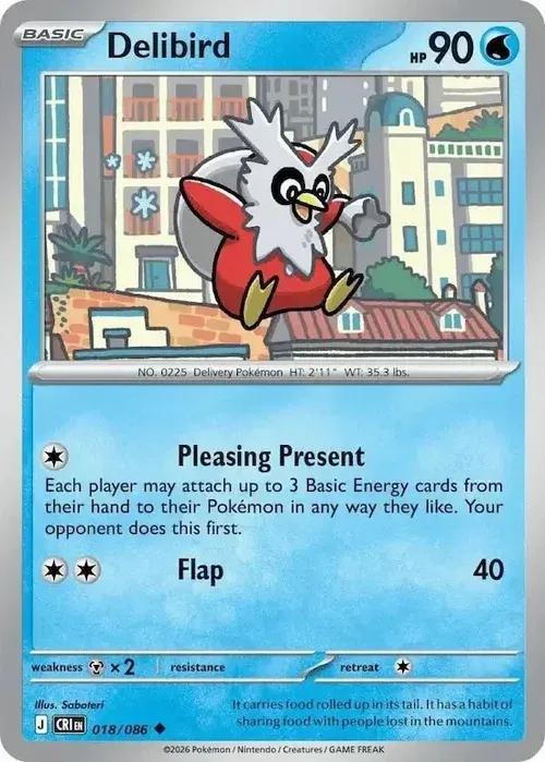 ME04 - Chaos Rising - 018/086 - Delibird - Uncommon Reverse
