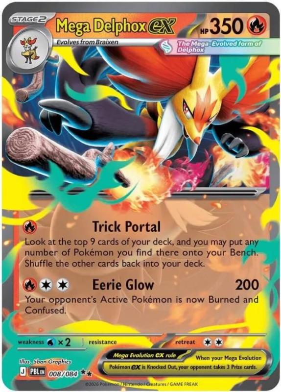 ME05 - Pitch Black - 008/084 - Mega Delphox ex - Double Rare