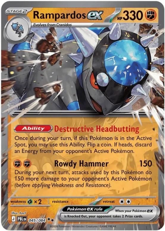 ME05 - Pitch Black - 045/084 - Rampardos ex - Double Rare