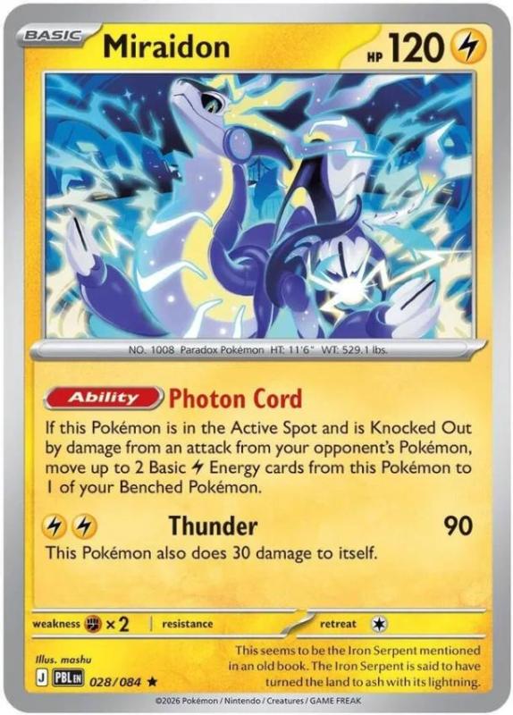 ME05 - Pitch Black - 028/084 - Miraidon - Rare Holo Reverse