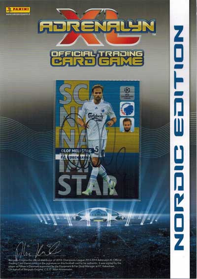Autografkort Scandinavian Star, 2013-14 Adrenalyn Champions League, Olof Mellberg