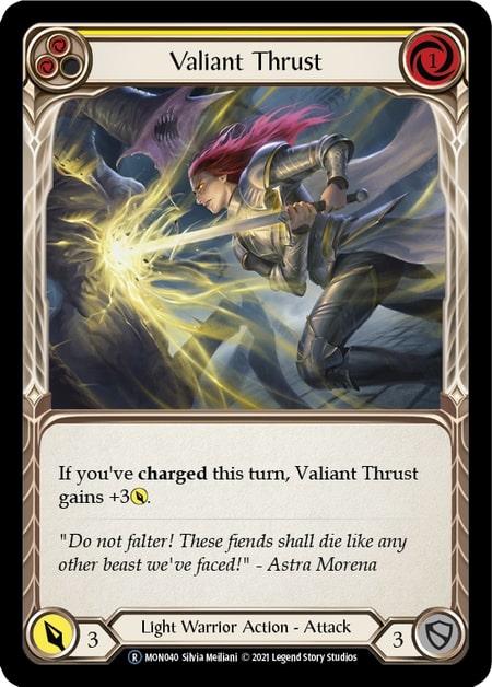 MON040 - Valiant Thrust Yellow - Rare