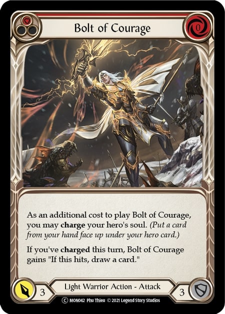 MON042-RF - Bolt of Courage Red - Common - Rainbow Foil