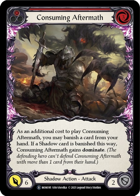 MON195-RF - Consuming Aftermath Red - Rare - Rainbow Foil