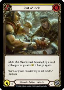 MON249-RF - Out Muscle Yellow - Rare - Rainbow Foil
