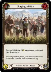 MON288-RF - Surging Militia Yellow - Common - Rainbow Foil
