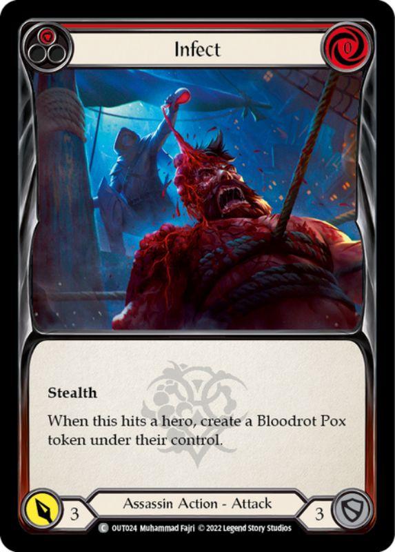 OUT024 - Infect (Red) - Common - Rainbow Foil