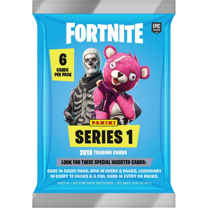 1 Paket (6 kort) 2019 Panini Fortnite Trading Cards Serie 1