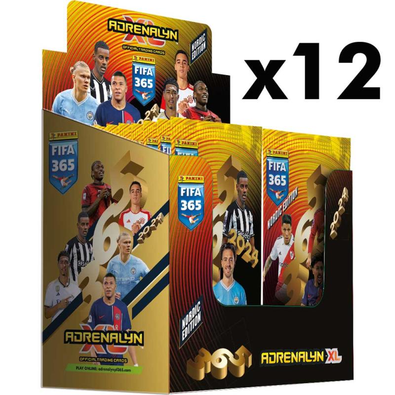1 Case (12 lådor = 600 Pack) Panini Adrenalyn XL FIFA 365 Nordic Edition 2024